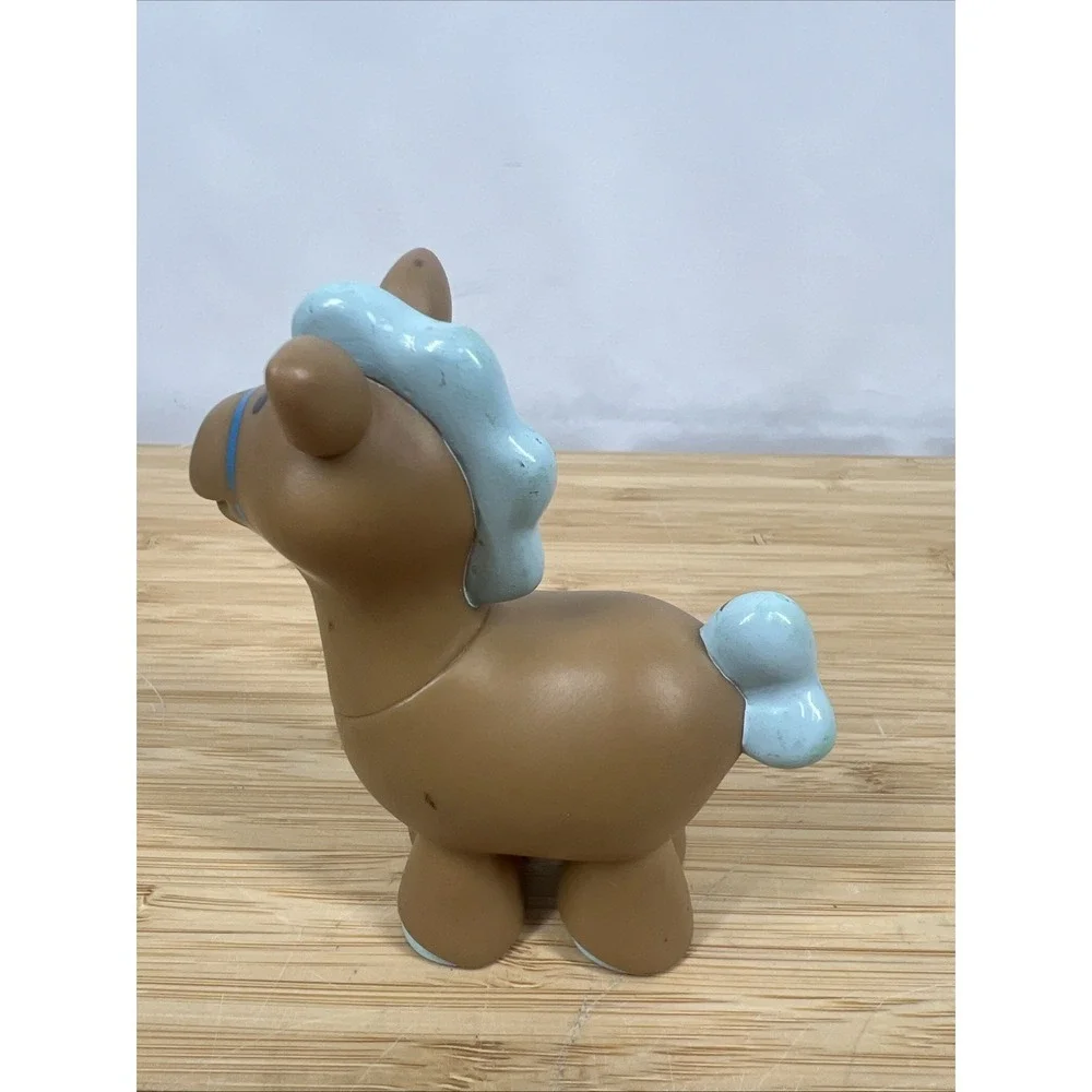 Vintage 1995 Fisher Price Little People Brown Horse Blue Mane Replacement Figure